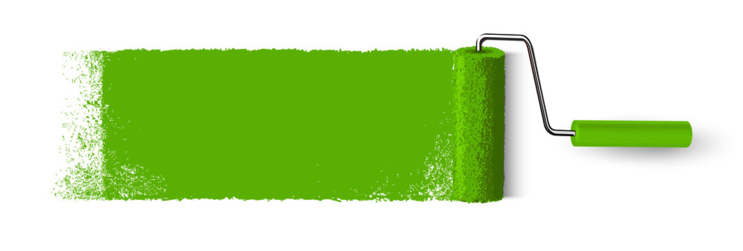 Anstrich mit Farbroller Banner - Gr&uuml;ne Fl&auml;che mit Textur 