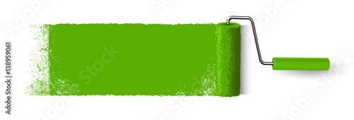 Anstrich mit Farbroller Banner - Grüne Fläche mit Textur 