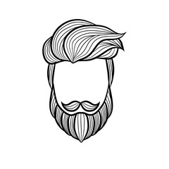 Beard man logo element - vector illustration