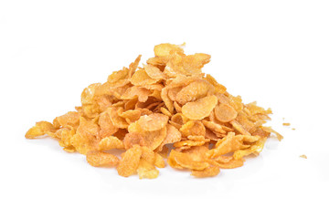  corn flakes isolated on white background