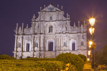 Fototapeta na wymiar Ruine von St. Paul's Kirche in Macau China
