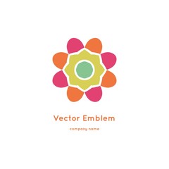 Bright and juicy beautiful circular logo for organic shop, eco product.