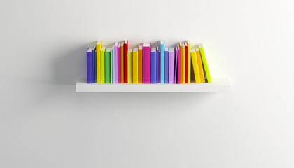 shelf with multicolored books