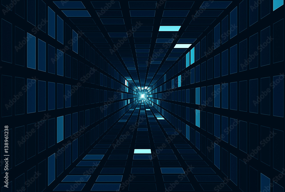 Wall mural abstract tech square geometrical background