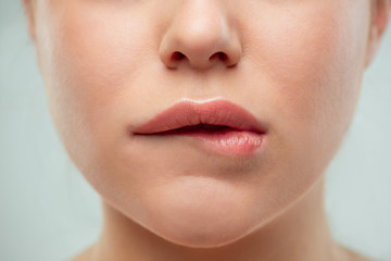 Obraz premium The close up shot of woman lips