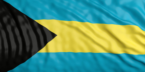 Waiving Bahamas flag. 3d illustration