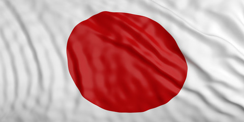 Waiving Japan flag. 3d illustration