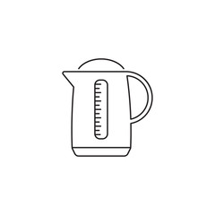 Electric Kettle, Pot line icon, outline vector sign, linear pictogram isolated on white. logo illustration