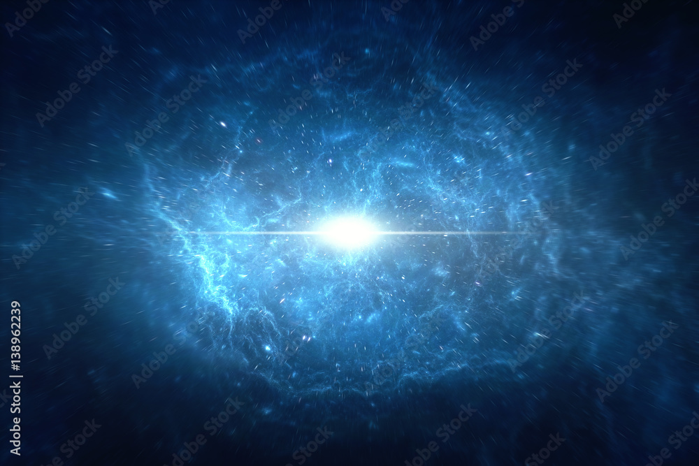 Wall mural abstract lens flare space or time travel concept background