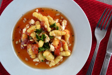 Gnocchi on the plate