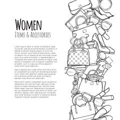 Women Items and Accessories Web Banner. Colourless