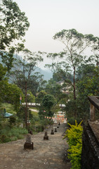 White stupa road under Adam's Peak in Sri Lanka
