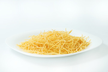 Organic natural pasta - Clean shallow depth image of decorated and arranged assorted pasta