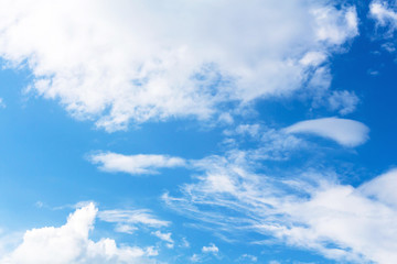 Fototapeta premium blue sky background with tiny clouds