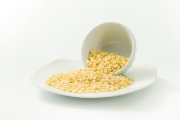 Organic natural pasta - Clean shallow depth image of decorated and arranged assorted pasta