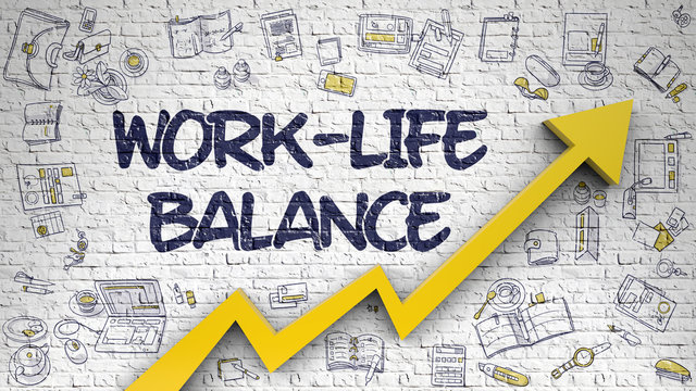 Work-Life Balance Drawn on White Brickwall. 