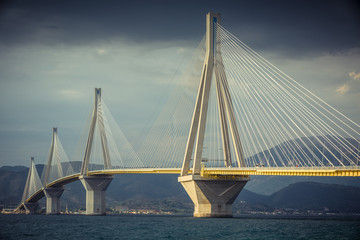 Fototapeta na wymiar Rio-Antirrio Bridge (Charilaos Trikoupis) in Patras
