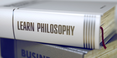 Book Title of Learn Philosophy. 3D.