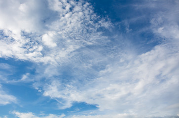 blue sky background with tiny clouds