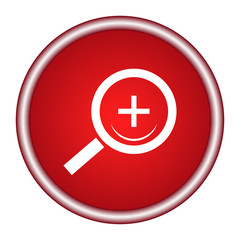 Obraz premium Search red web icon. Round vector icon.
