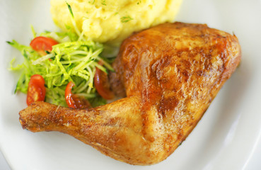 chicken legs with garnish