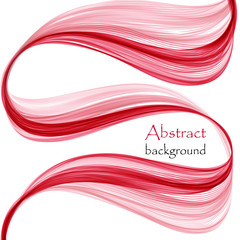 Abstract background with red waves