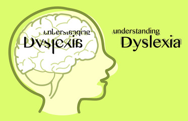 Understanding dyslexia seeing like a dyslexic, vector - obrazy, fototapety, plakaty