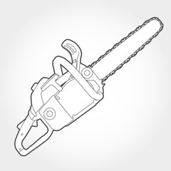 Gasoline-powered chain saw silhouette