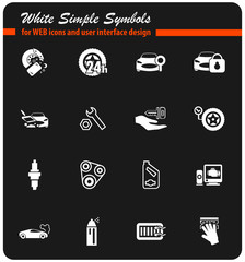 car shop icon set