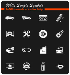 car shop icon set