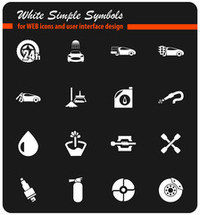 car shop icon set