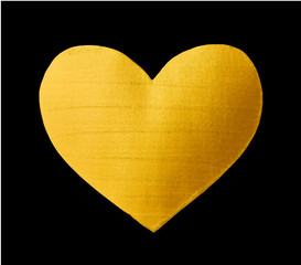 Vector shining gold heart for you amazing design project. Watercolor texture brush strokes isolated on black. Abstract hand painted golden background.