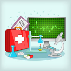 Medicine concept, cartoon style