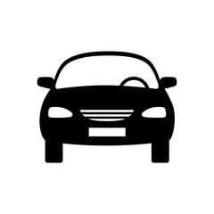 Obraz na płótnie Canvas Black car vector icon, isolated object on white background