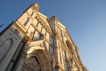 The Basilica of Santa Croce (Basilica of the Holy Cross) Franciscan Church in Florence, Italy