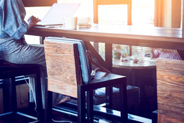 Modern chair in coffee shop with women