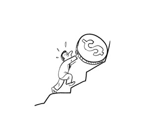 Concept of effecting money investment . Mixed media