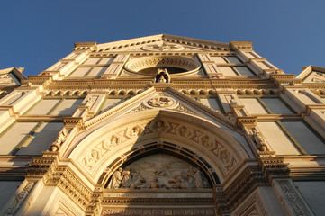 Fototapeta na wymiar The Basilica of Santa Croce (Basilica of the Holy Cross) Franciscan Church in Florence, Italy