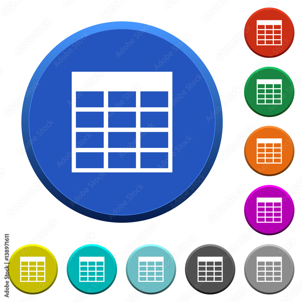 Poster spreadsheet table beveled buttons