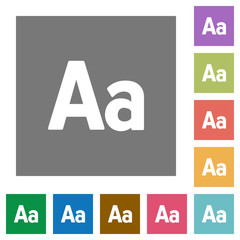 Font size square flat icons