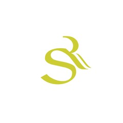 initial letter SR yellow color logo vector