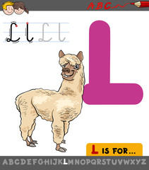 letter l with cartoon llama © Igor Zakowski