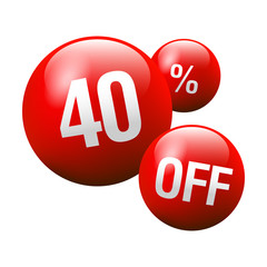 Red Discount Promotion Ball - 40% OFF