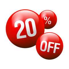 Red Discount Promotion Ball - 20% OFF