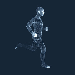 Running Man. Vector Graphics Composed of Particles.