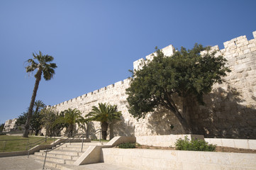 Naklejka premium Jerusalem old city walls