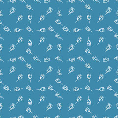 Repeated silhouette of a rose bud. Seamless pattern.