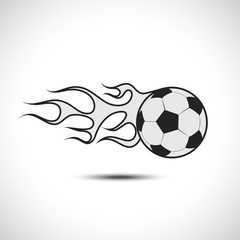 Football on Fire Logo. Fireball icon Vector Illustration. Sport Concept.