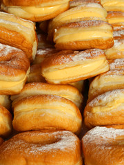 creamy donuts in a pastry
