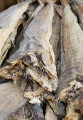 Smoked cod fish Dry for sale in the local market